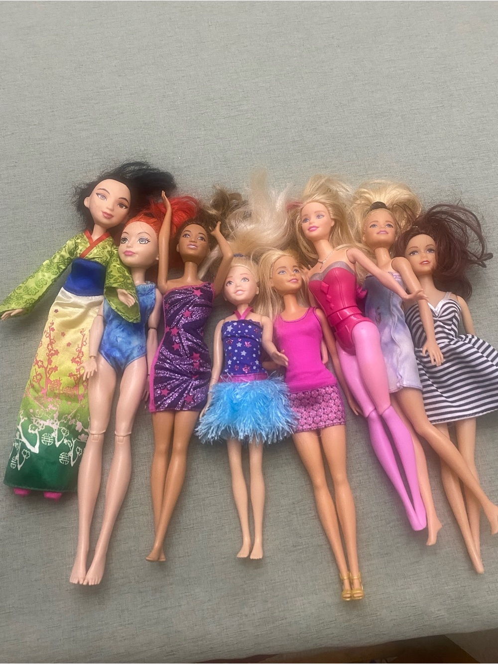 Mattel Barbie Fashion Dolls Lot of 8 (Eight)